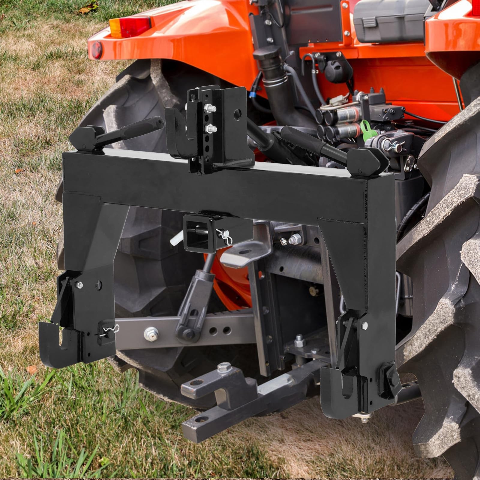 3000 LB Steel 3 Point Quick Hitch W/ 2" Receiver Hitch For Category 1 Tractors