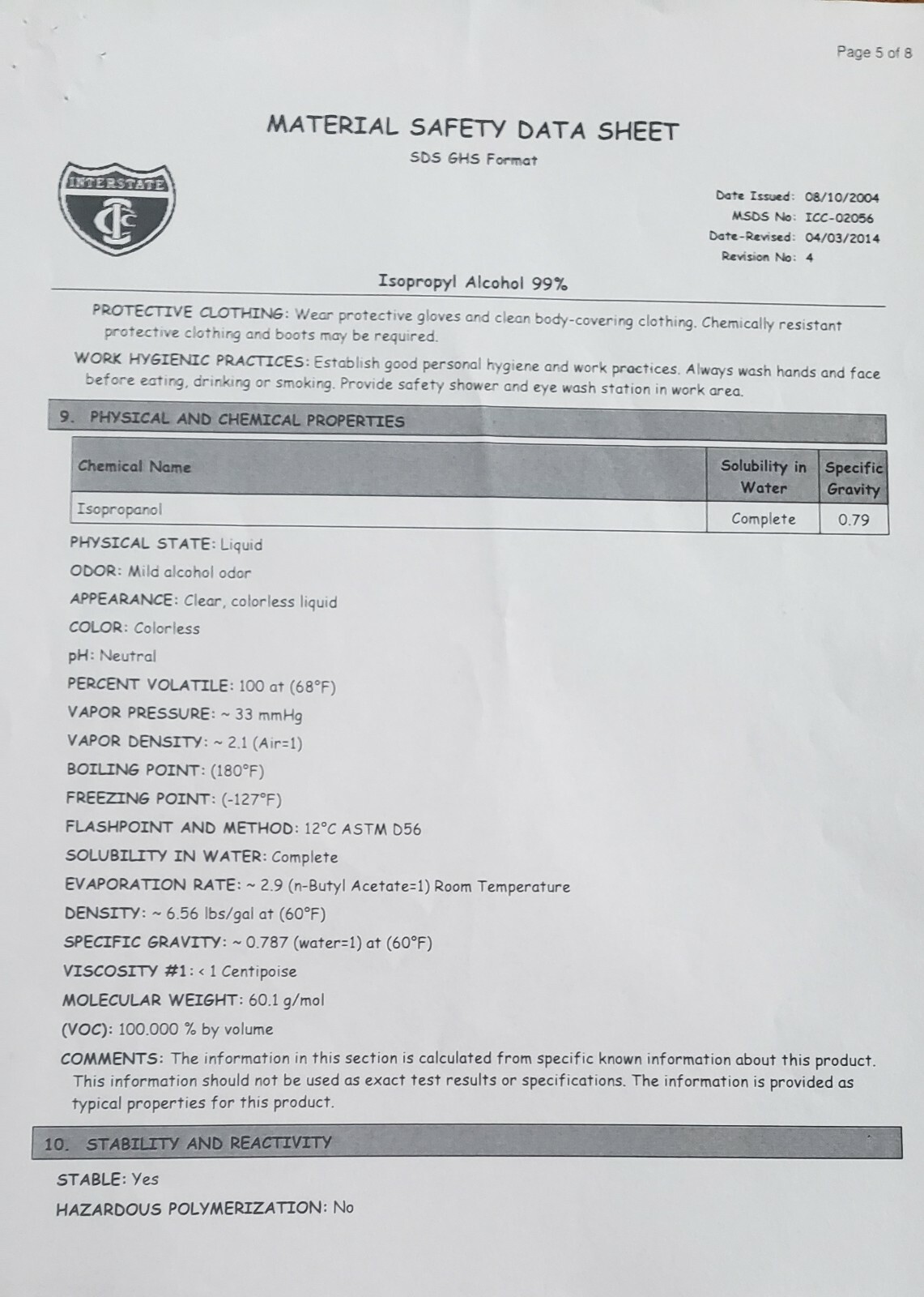 1 GALLON - PACKED IN 4 QTS- ISOPROPYL ALCOHOL 99% - NO IMPURITIES - MADE IN USA