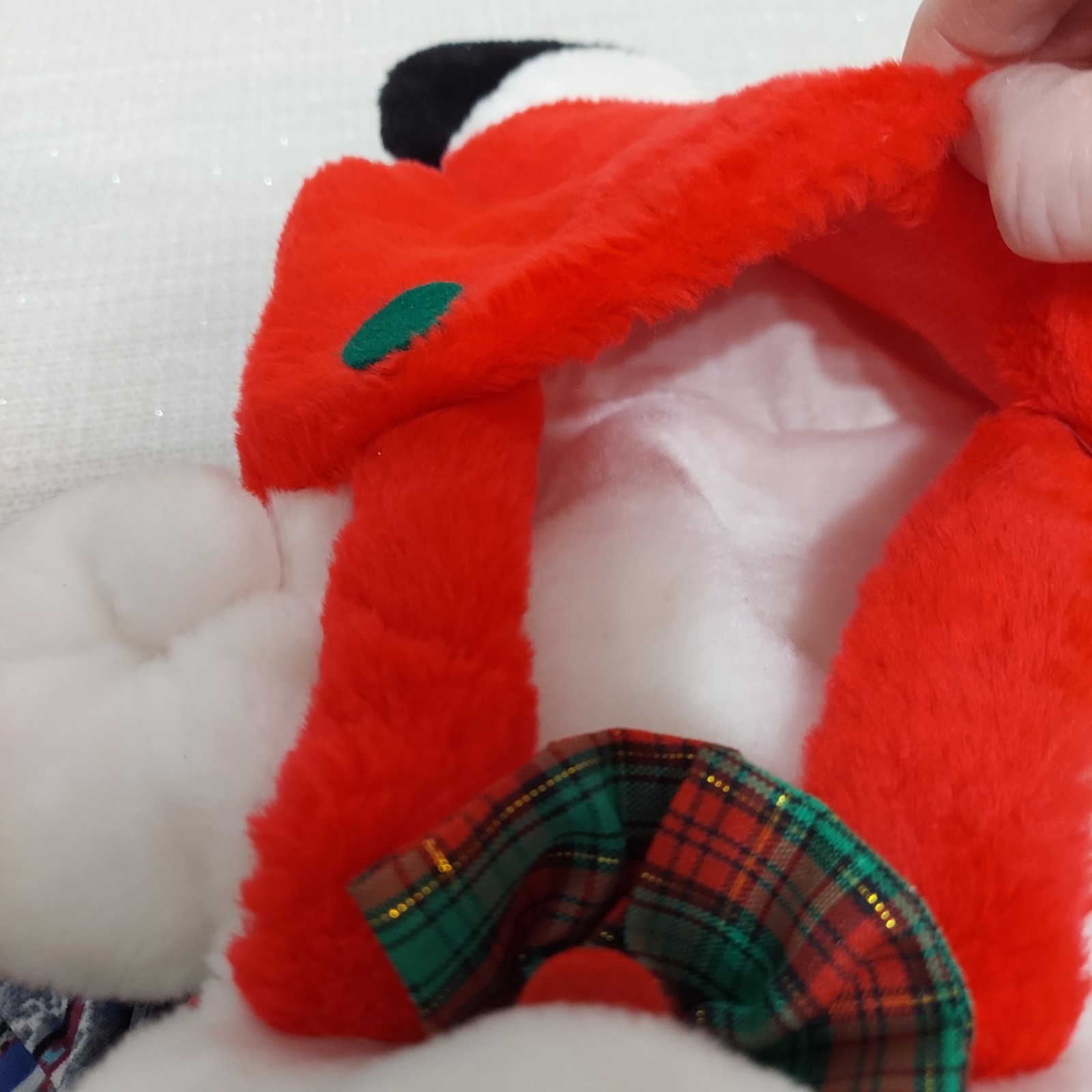 Vintage Santas Best 20" White Teddy Bear 1980s Christmas 3D Stocking Plush