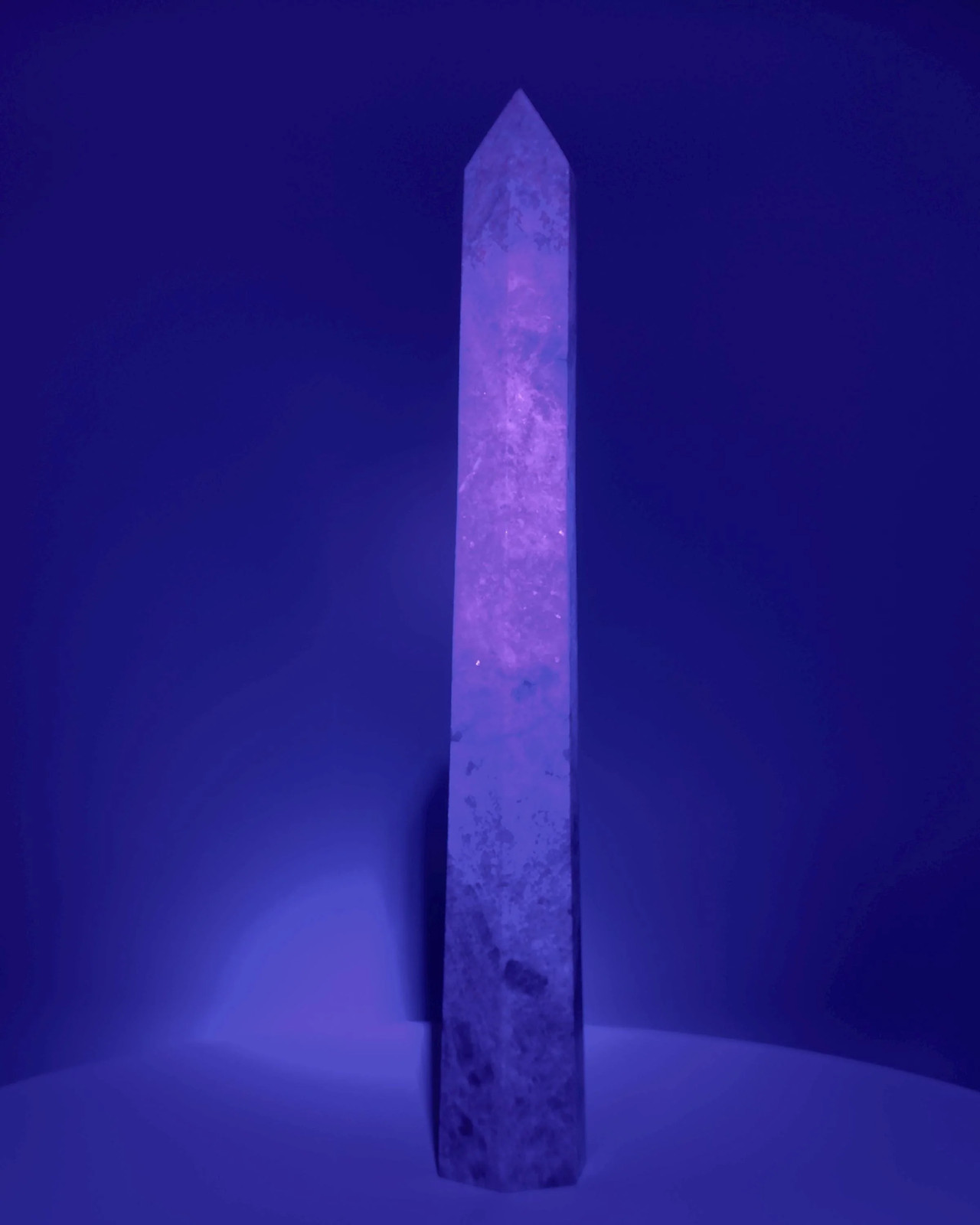 Thulite Tower 524g 10" Pink Crystal Tower Rare Norwegian Stone