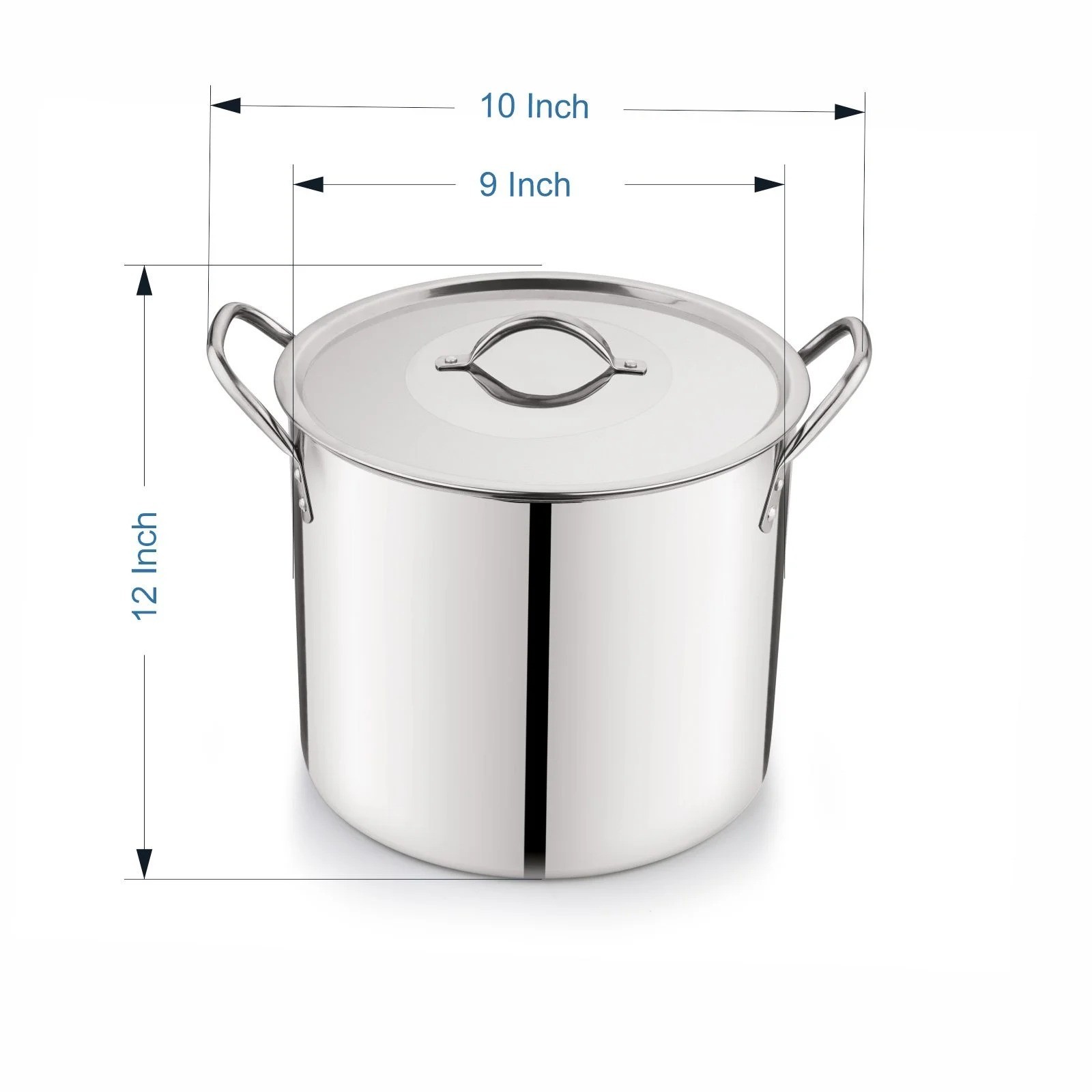 Mainstays 8-Qt Stainless Steel Stock Pot with Lid, Durable, Stay-Cool Handles