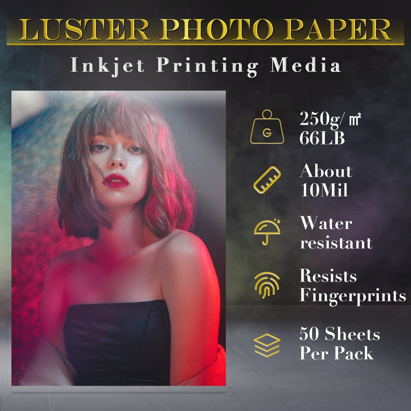 A-SUB Pro Luster Photo Paper 13X19 for Inkjet Printer 250g Semi Gloss 50 PK 66lb