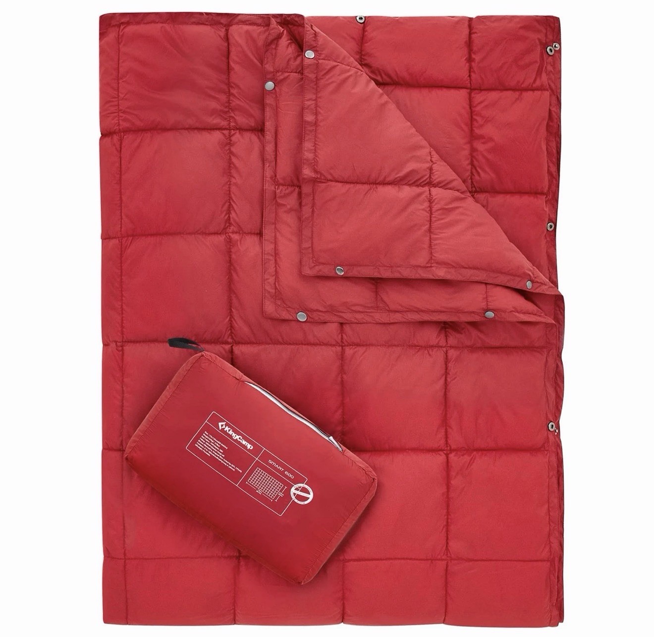 KingCamp Smart 600 Camping Blanket Ultralight Packable Down Alternative Red