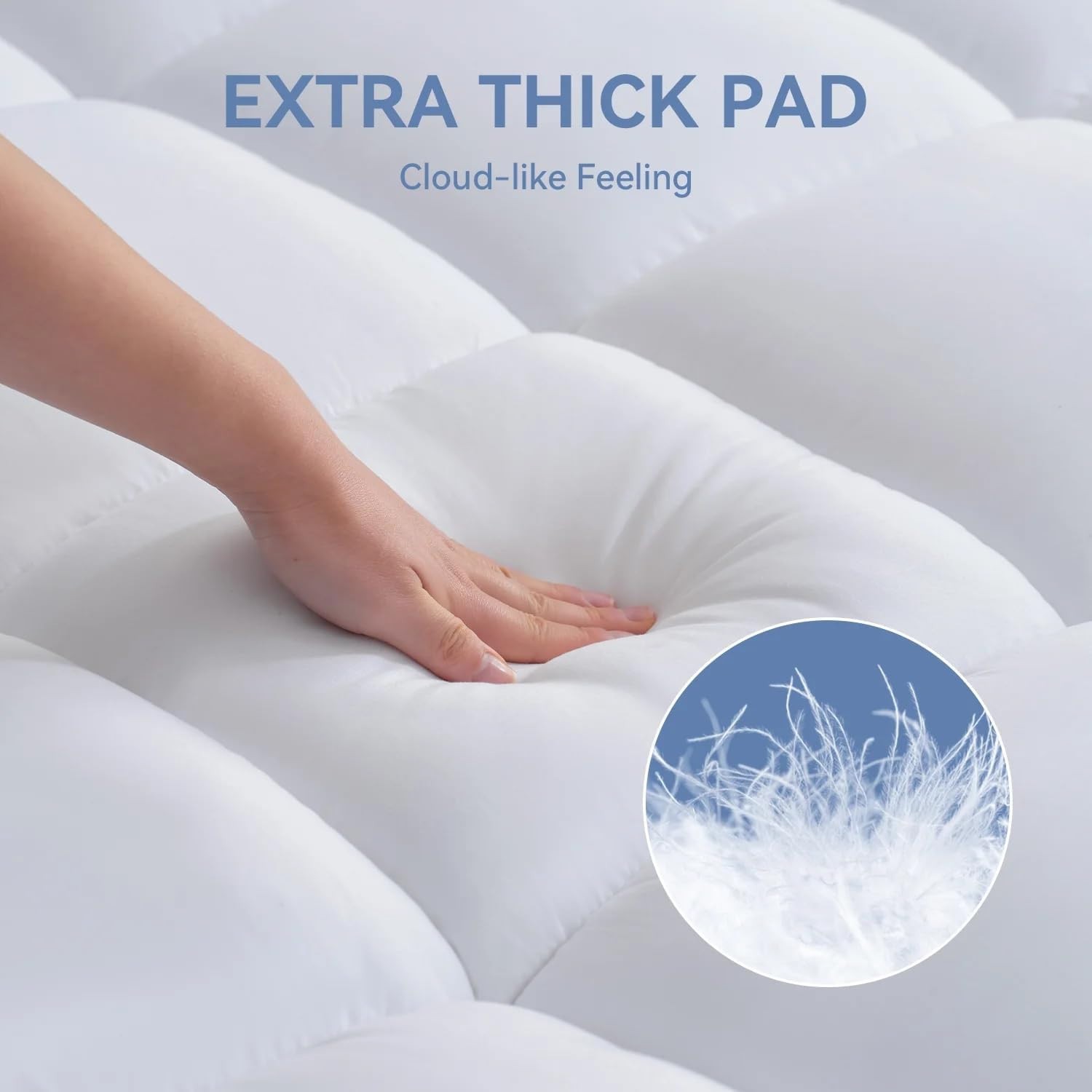 Extra Thick Mattress Topper 10cm/4 Inch Bounce Back Protectors Heavy Filling