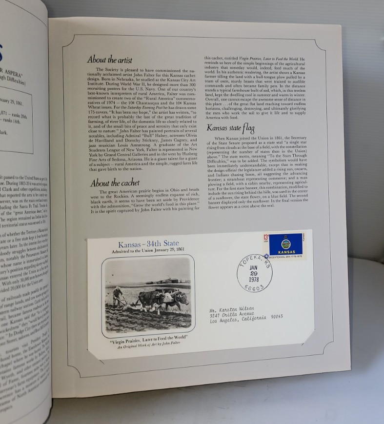 Stamps Envelope US States Of The Union Hardcover Book Westport Collector Society