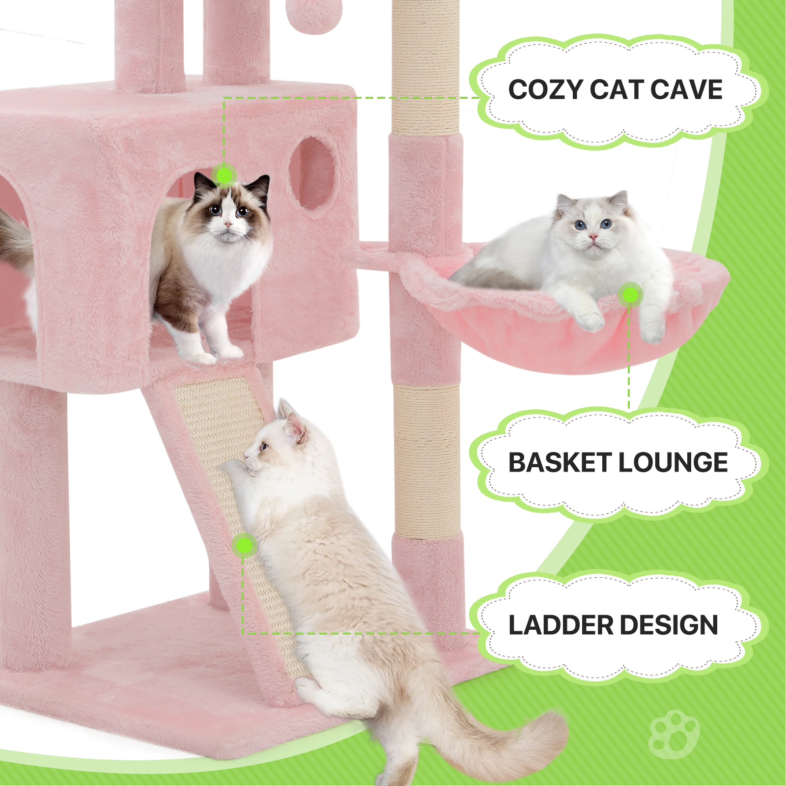Cat Tree Tower Activity Center Kitten Playing Condo House Sturdy Bed Furniture