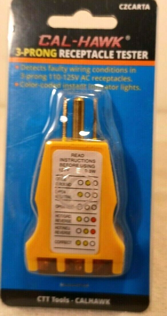 Electrical Tester Outlet Receptacle  Faulty Wire Finder Color Coded Wall Plug