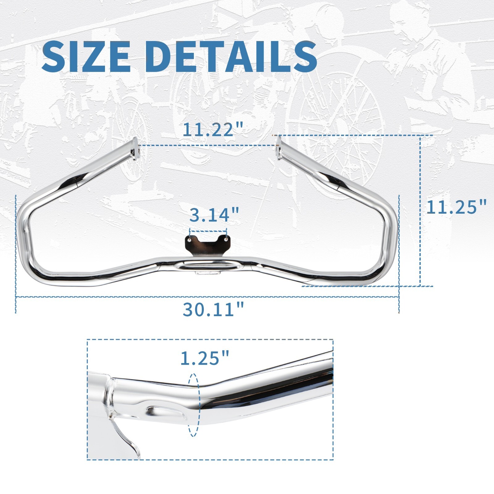 Touring Engine Guard Crash Bar for 2014-Later Harley Street Glide Silver