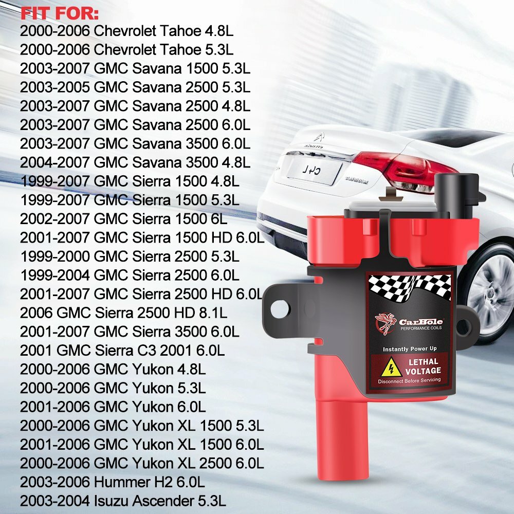 8 Red High Performance Ignition Coils Pack For GMC Chevy C1251 D585 4.8/5.3/6.0L