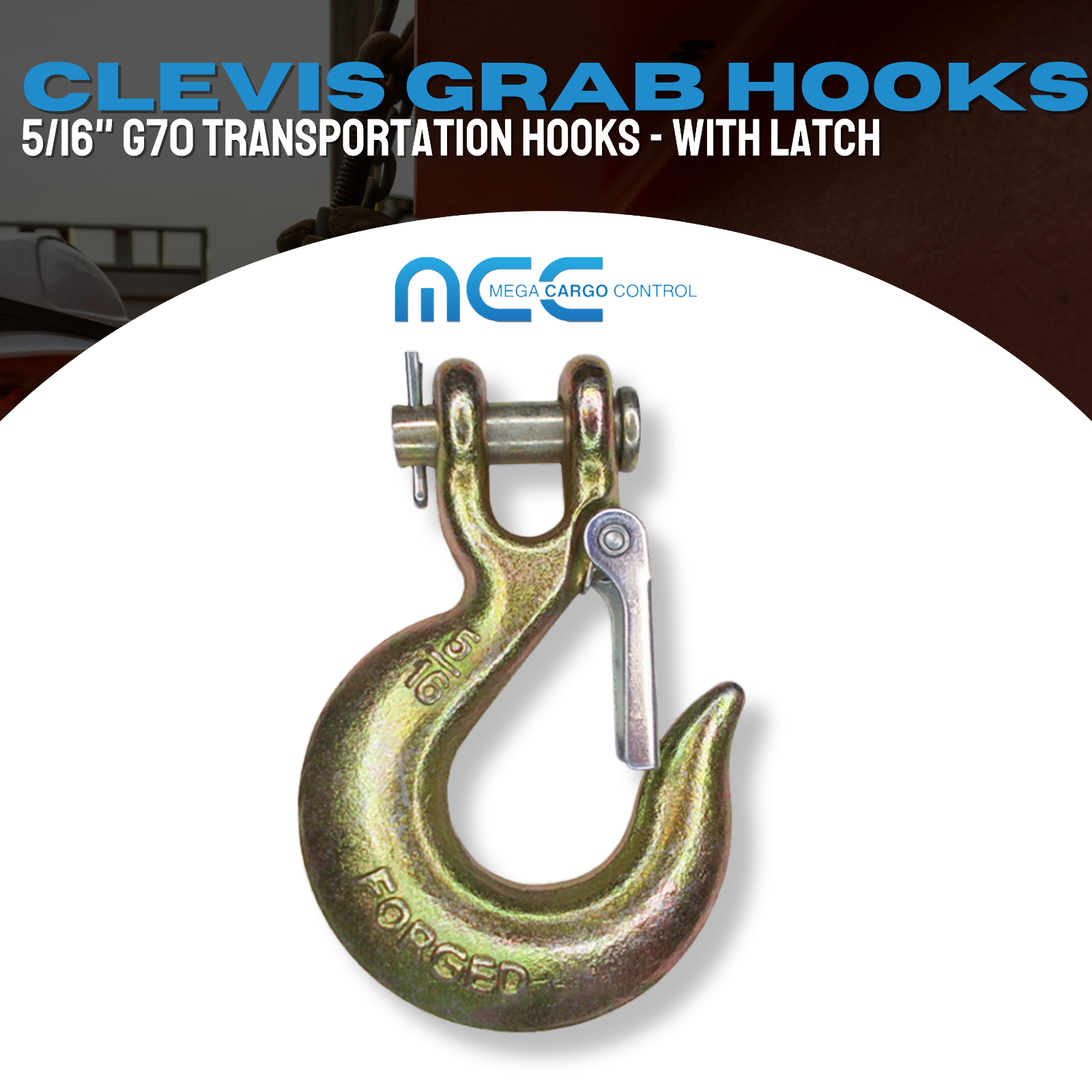 G70 5/16" 3/8" 1/2" Tow Chain Clevis Slip Hook for Flatbed Truck Transport Chain