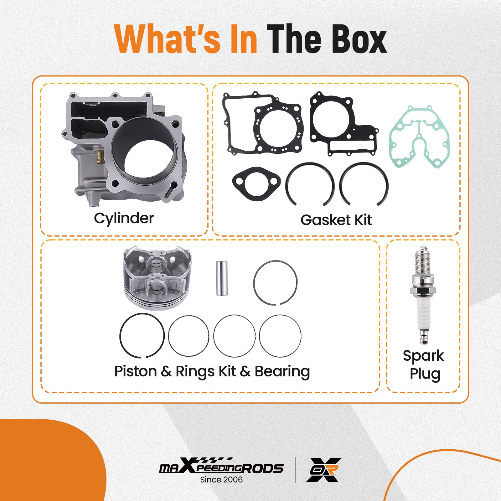 Cylinder Piston Top End Kit for Honda Foreman Rubicon 500 TRX500FA 12100-HN2-000