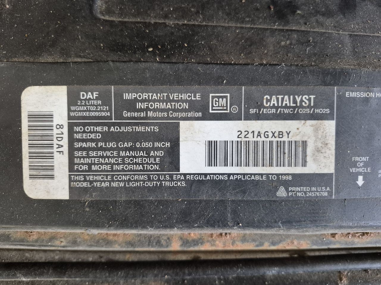 Manual Transmission 2WD 4x2 2.2L Fits 96-99 S10/S15/SONOMA 1329091