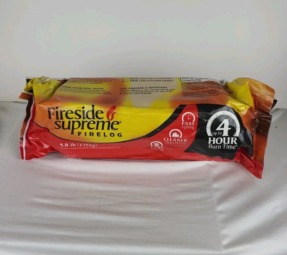 Fireside Supreme Firelog Starter Log 4 Hour Burn 4.8 lb Easy Cleanup Fast Start