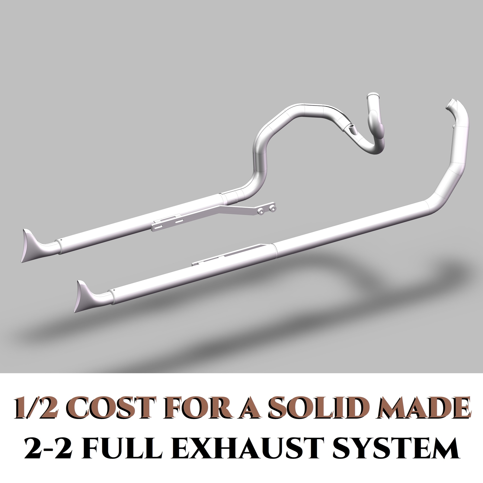 True Dual Fishtail Exhaust for Harley Softail 2000-2017 Model，W/ 36" fishtail