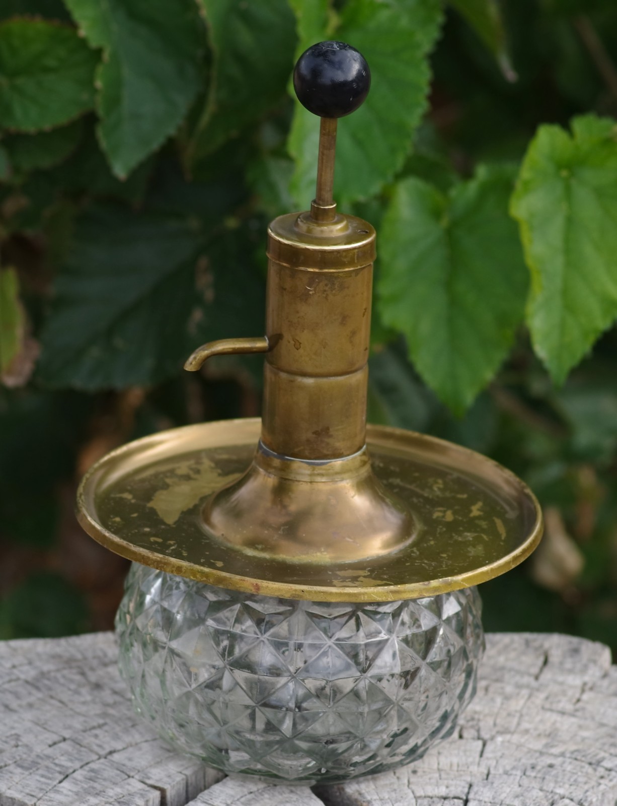 VINTAGE Rotating Liquor Dispenser Brass Glass Made in USA 1960's IS IS