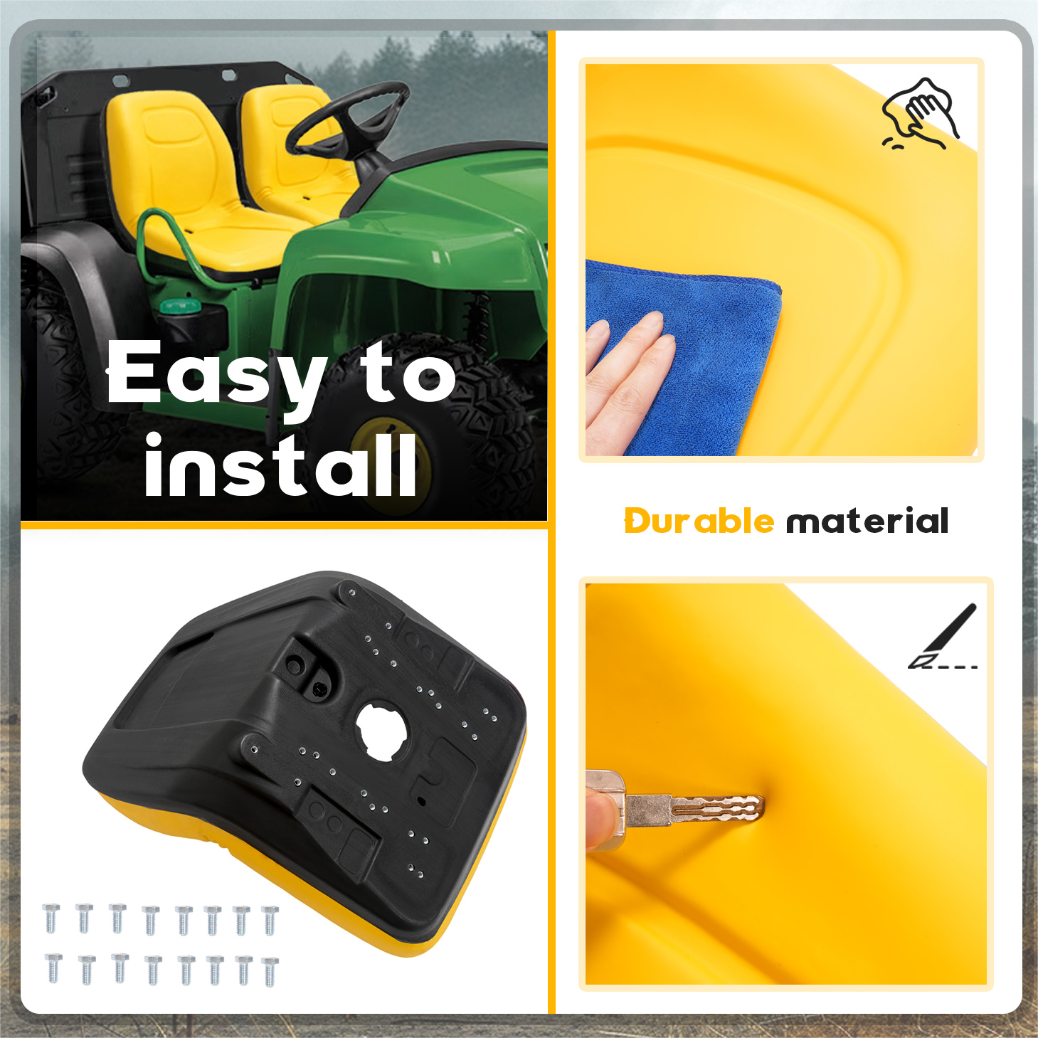 2PCS PU Seat For John Deere Gator 4X2 HPX 4X4 HPX Gator TX Gator TH 6X4 Gator