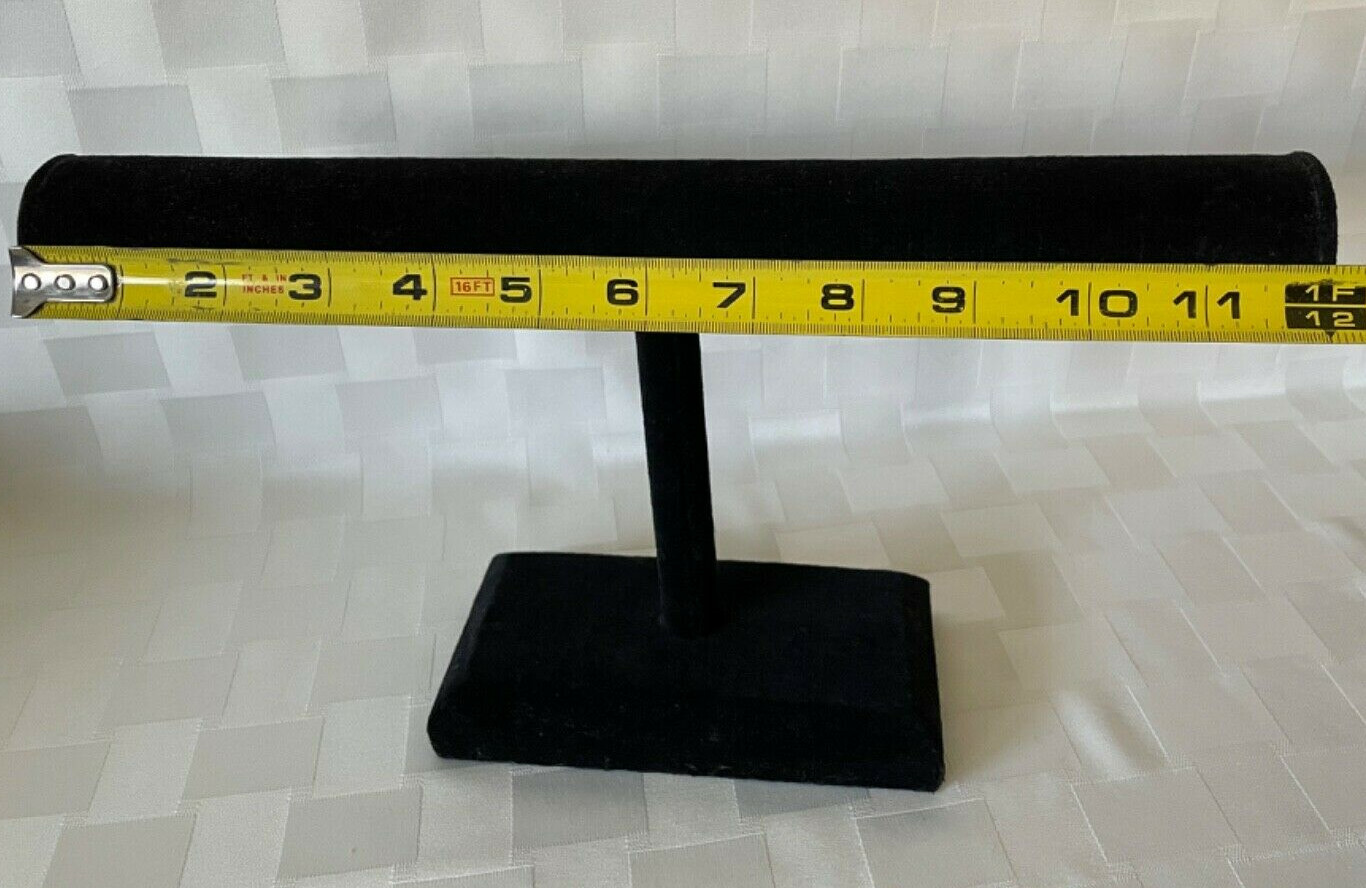 Elegant Black Velvet T-Bar Jewelry Display Stand - Bracelets/Watches/Bangles Org