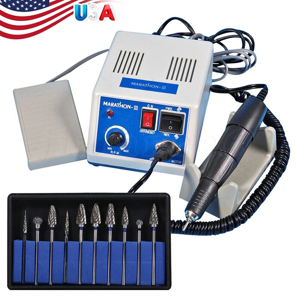 Dental Lab Marathon Micromotor/35K RPM Handpiece Polishing/Burs Drill Kit N3 OEM