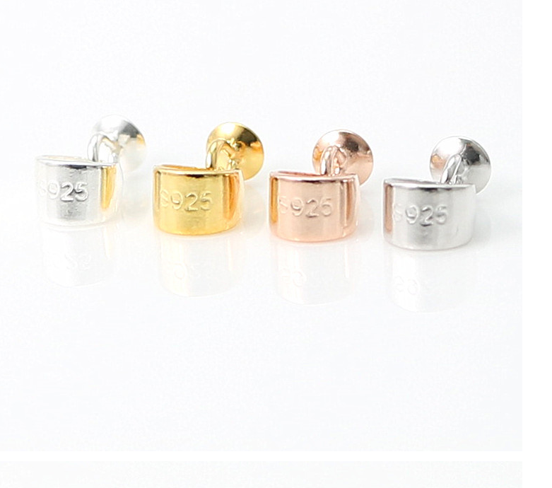 925 Sterling Silver Pendant Connector Half Drilled DIY Bail Mounts W Cup & Peg