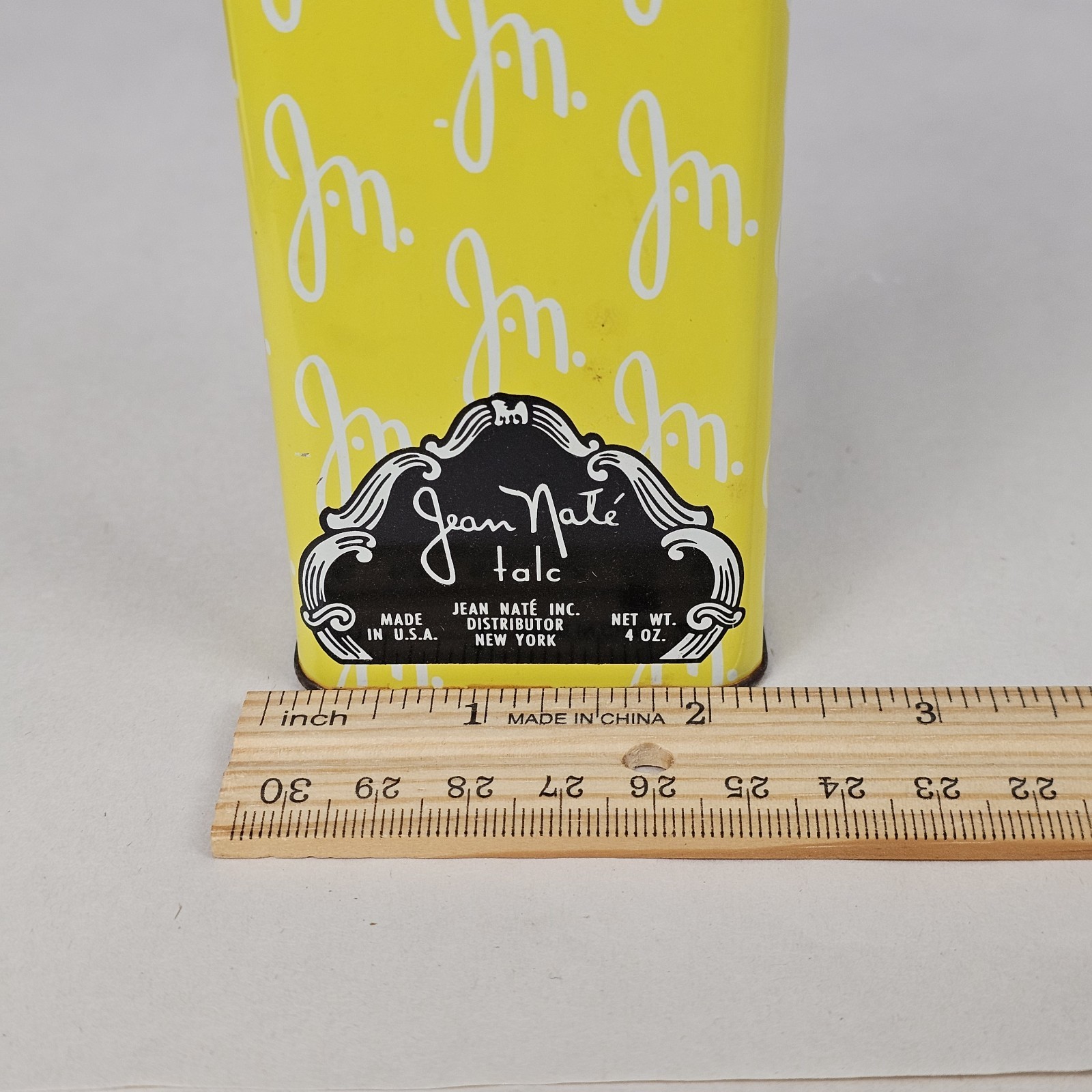 Vintage Jean Nate Talc Powder Tin 4oz USA 1950s No. 60