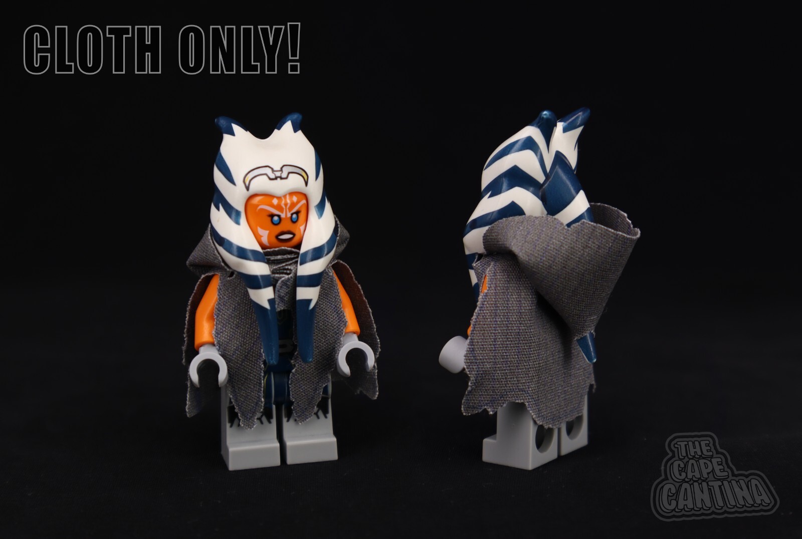 for Minifigure Star Wars Ahsoka Tano Deluxe GRAY Cloak Custom Cape Only --NEW