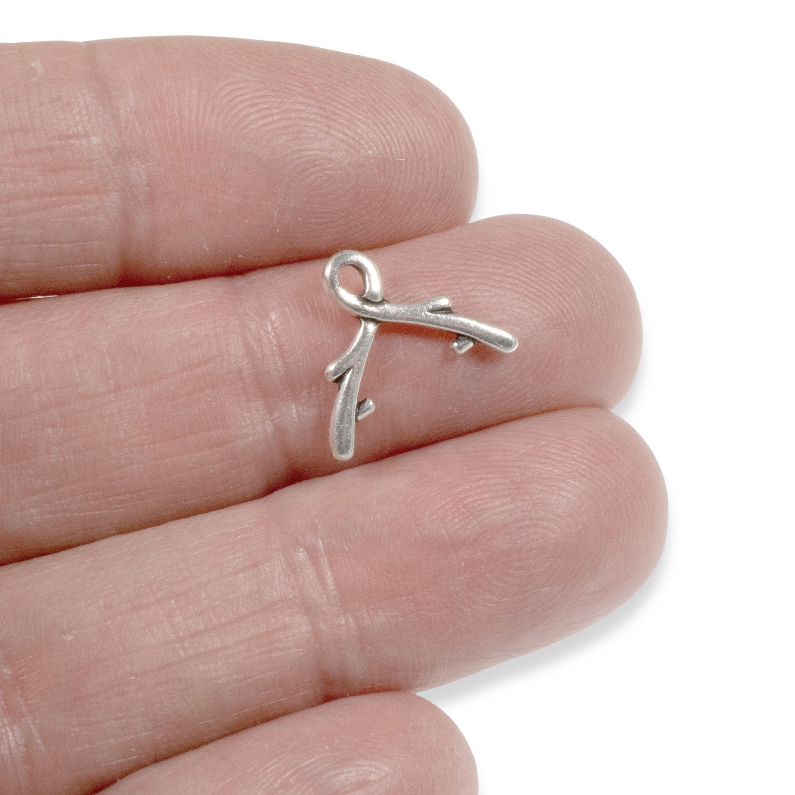 4 Silver Vine Briolette Bails -Crystal Bead Holders & Pendant Converters