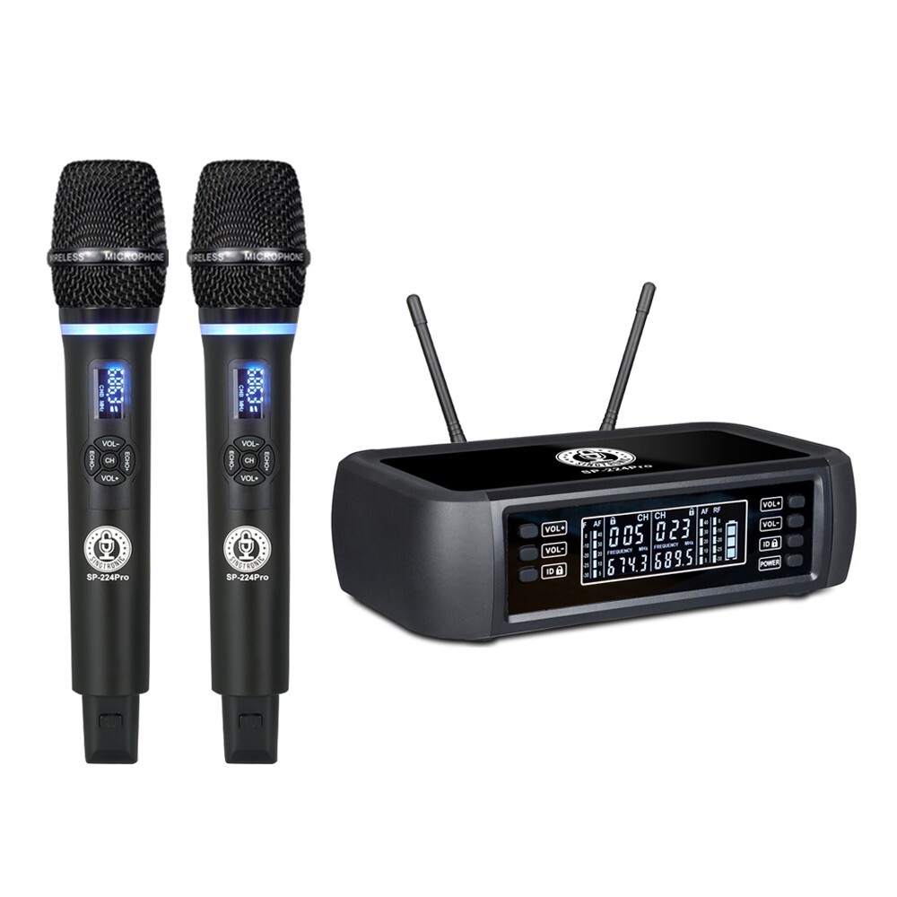 Singtronic SP-224Pro Rechargeable 2 x UHF Wireless Microphone (100% Battery)