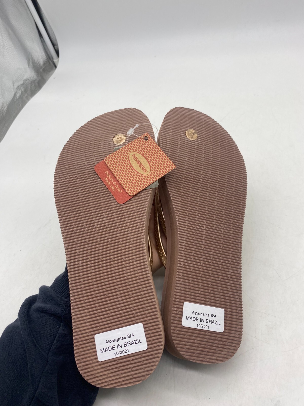 Havaianas Cappuccino Wedge Flip Flops Women's Sz 39 BR / 9.5 US
