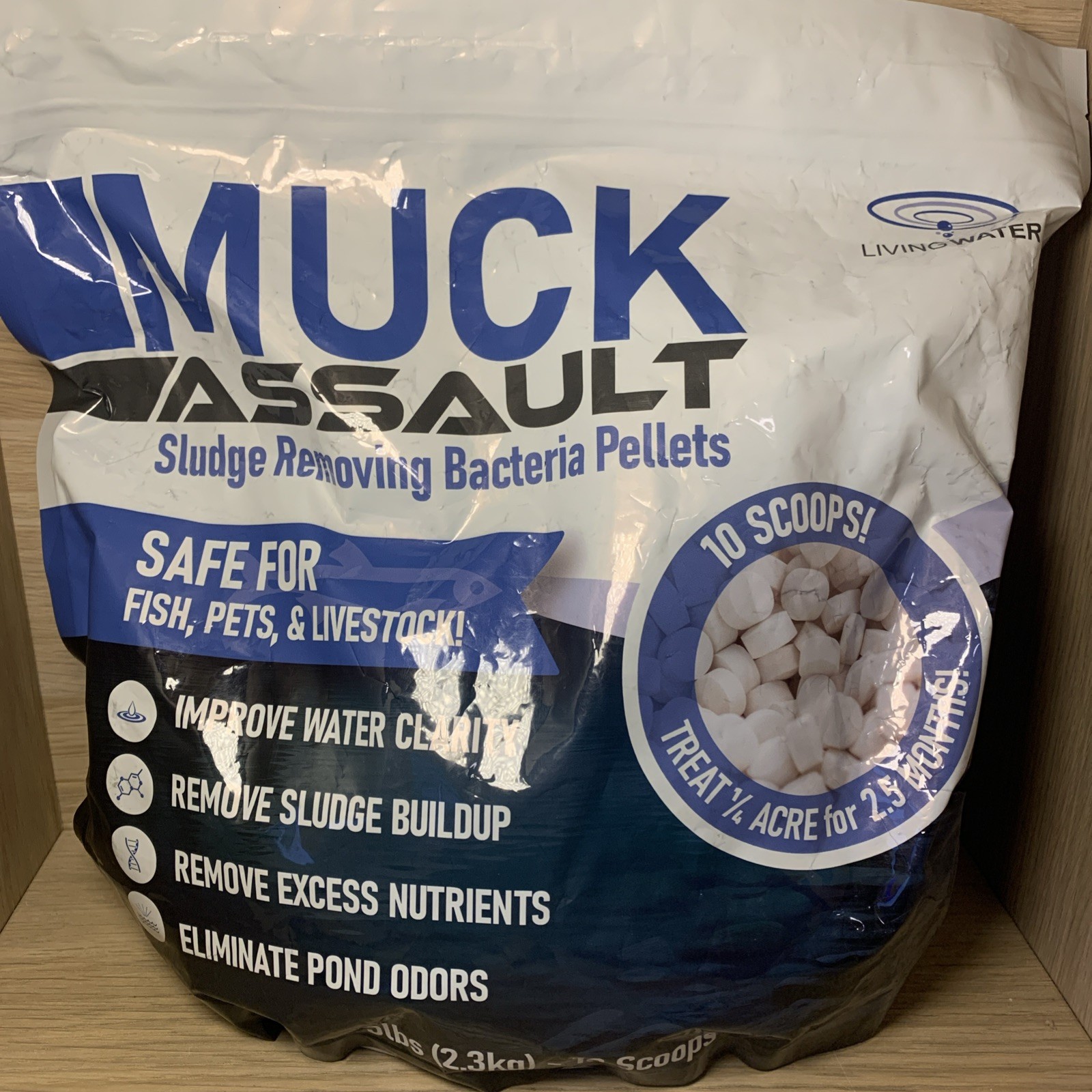 Muck Assault Sludge Removing bacteria Pellets 5lb Bag For Ponds