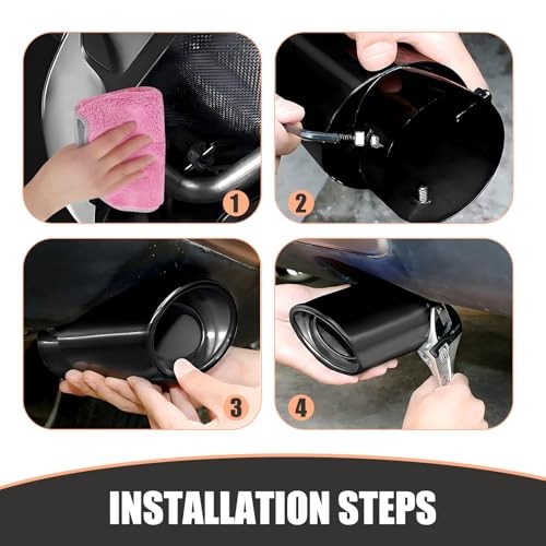 MLY Car Exhaust Tip, 2.48" Inlet Exhaust Tip, Bolt On 3.34" Outlet 5.5"