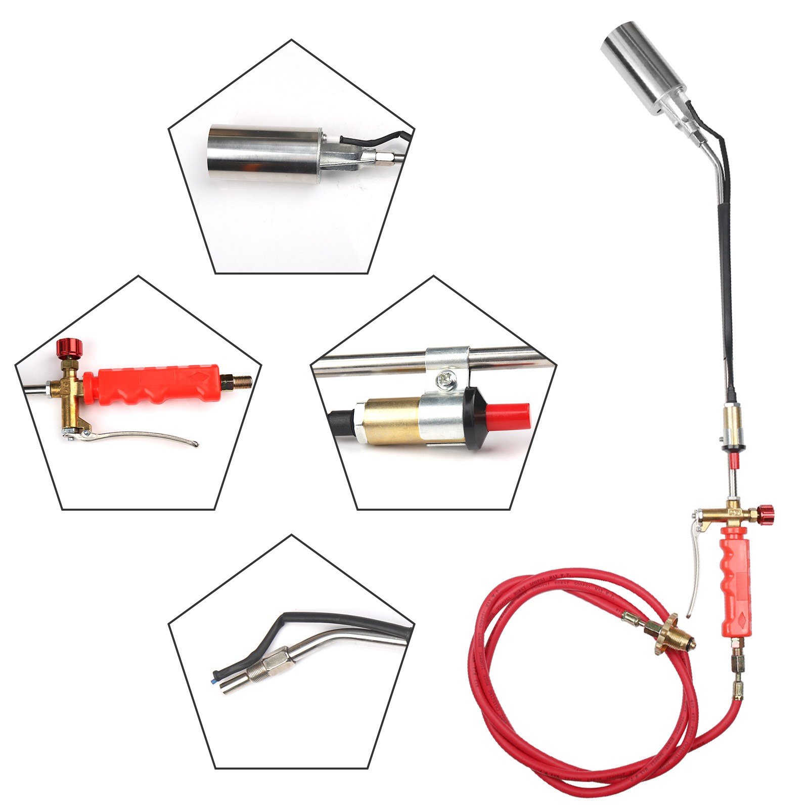 Propane Weed Torch Burner Ice Melter Push Button Igniter With 79" Hose Portable