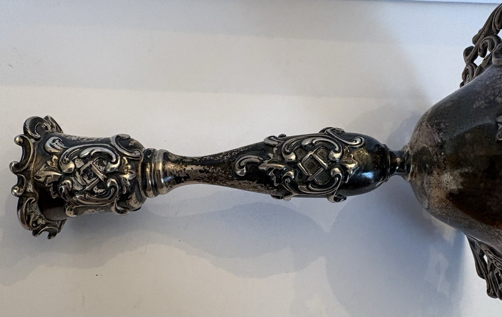 Antique Gorham Sterling Silver Repousse Candlestick Holder 1886 Baroque Pattern