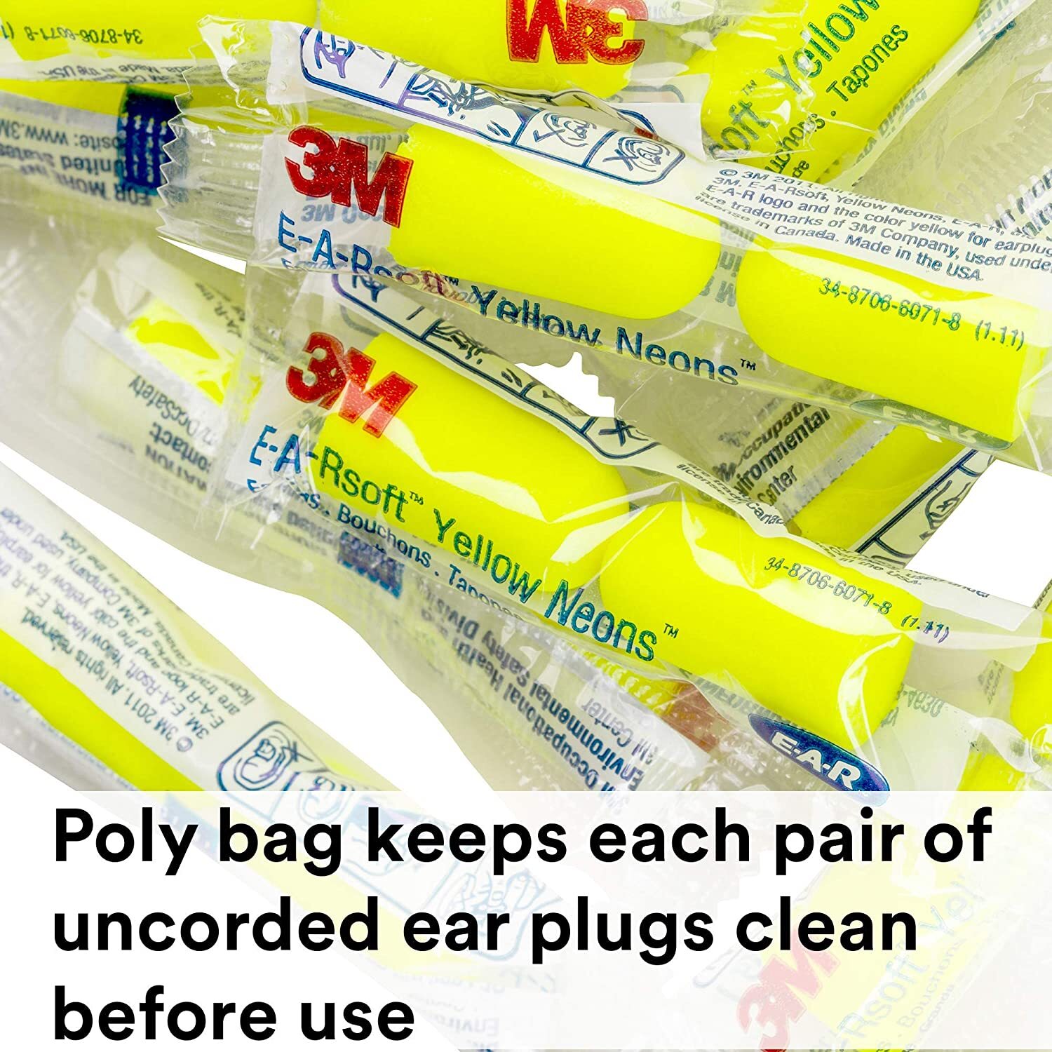 3M E-A-Rsoft Ear Plugs Noise Reduction 33dB Foam Disposable Earplugs Sleep Aids