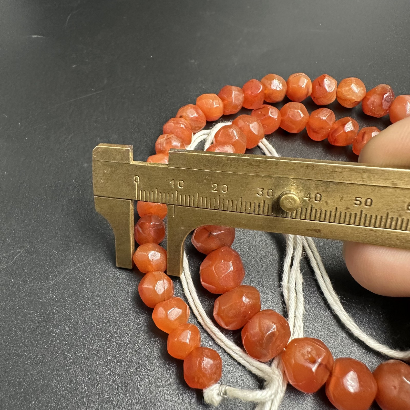 Vintage Himalayan Tibetan Carnelian Faceted Agate Beads Necklace