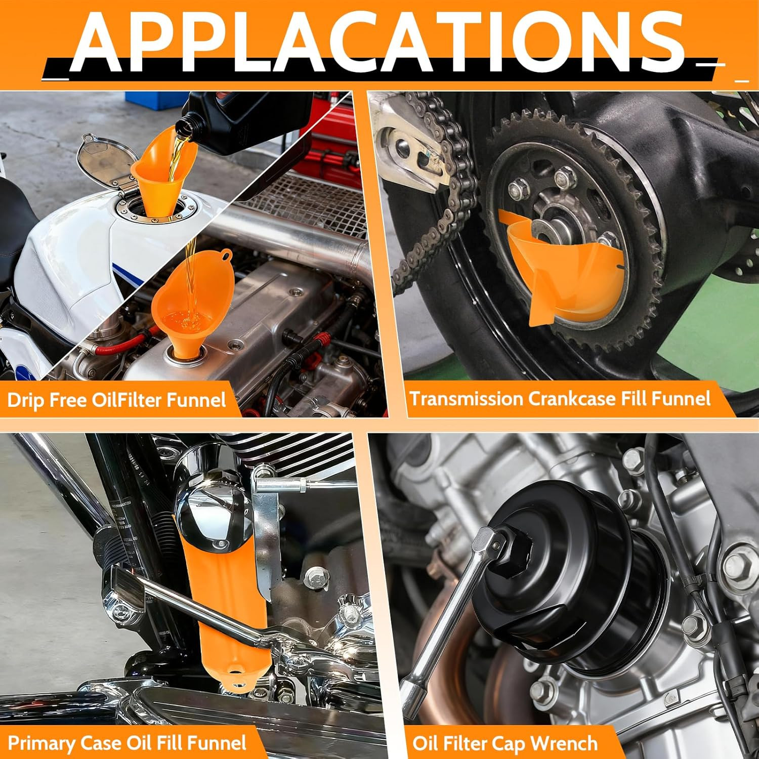 Oil Change Kit Compatible with Harley-Davidson, Complete Motorcycle Oil Change T