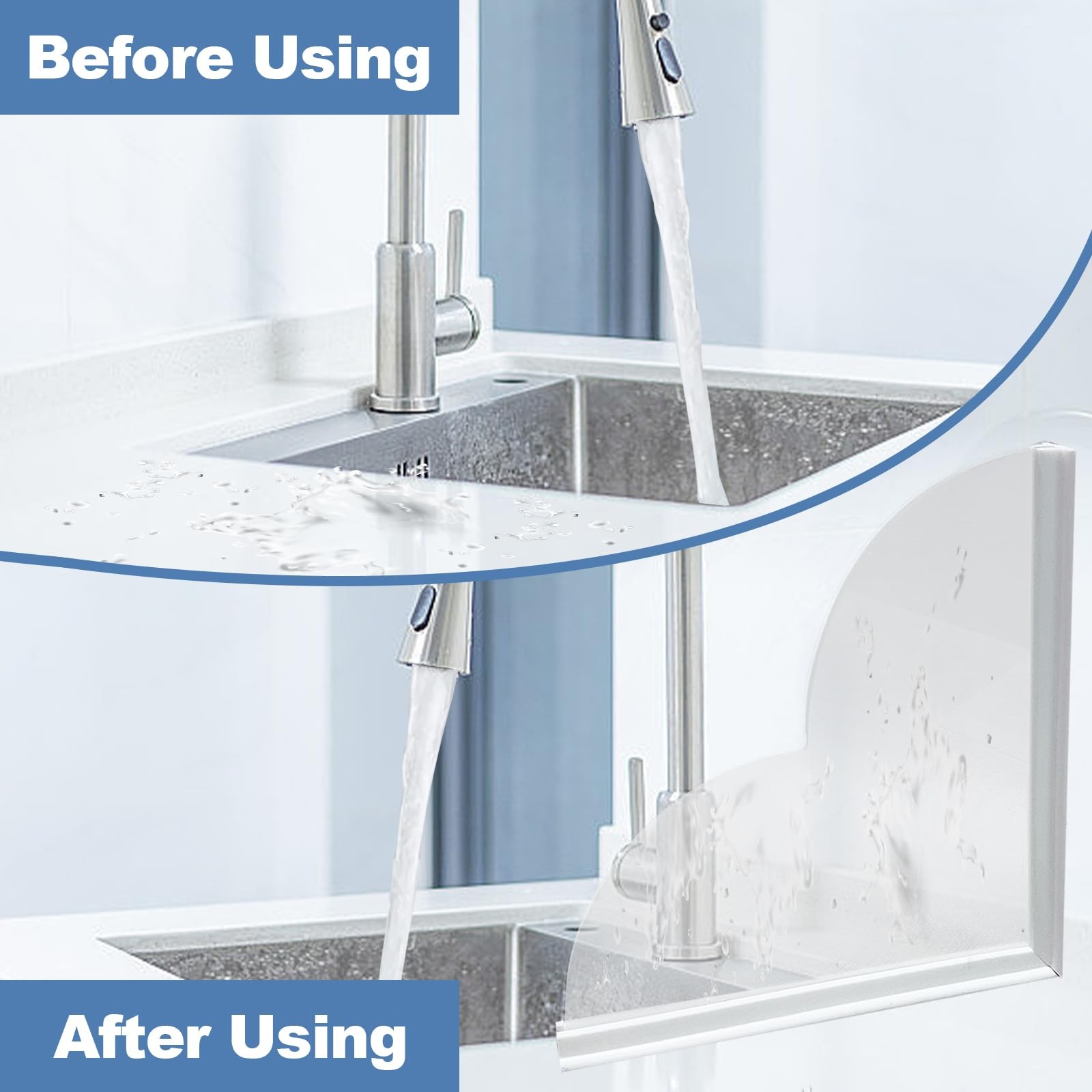 2 Pack Large Shower Splash Guard for Walk in Shower, Upgrade 9.25 x 9.25 In Bath