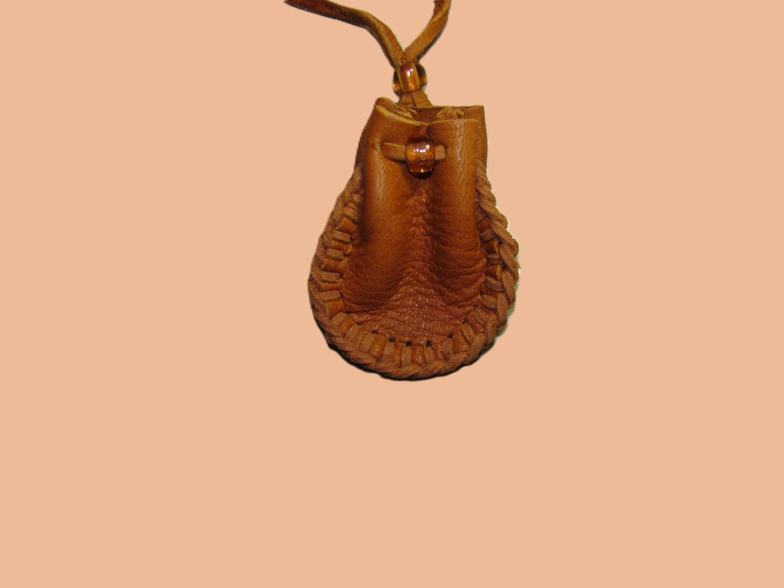 Deerskin Leather Medicine Bag, Native American Style Necklace Pouch, 2 "