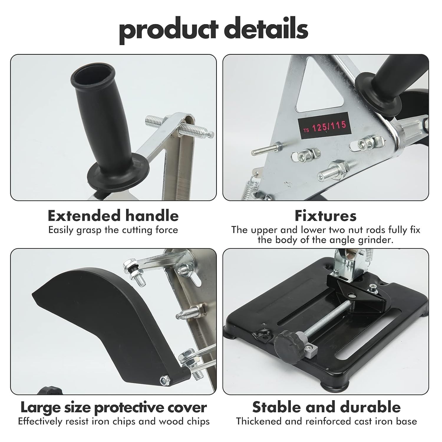 Heavy Duty Angle Grinder Stand with 45° Adjustable Cutting Holder & Safety Guard