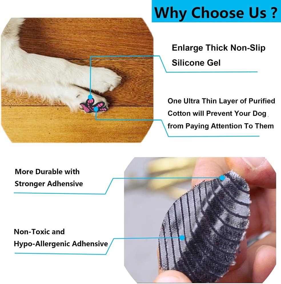 Dog Paw Protector Non-Slip Gripper Traction M-1.7*1.5 inch(L*W), Black