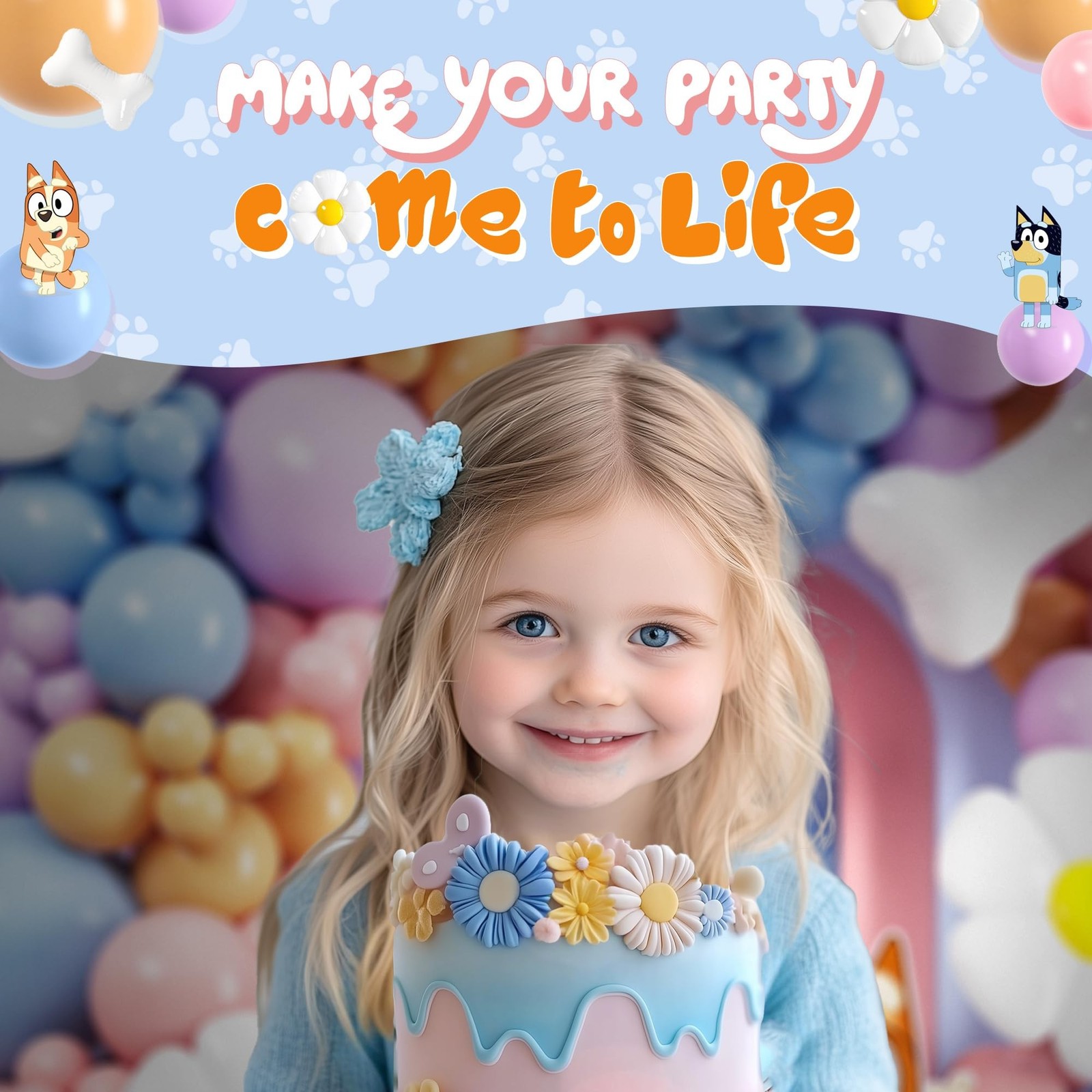 ALL-IN-1 Blue Balloon Arch Kit with BONUS Bone & Daisy Balloons for Birthday ...