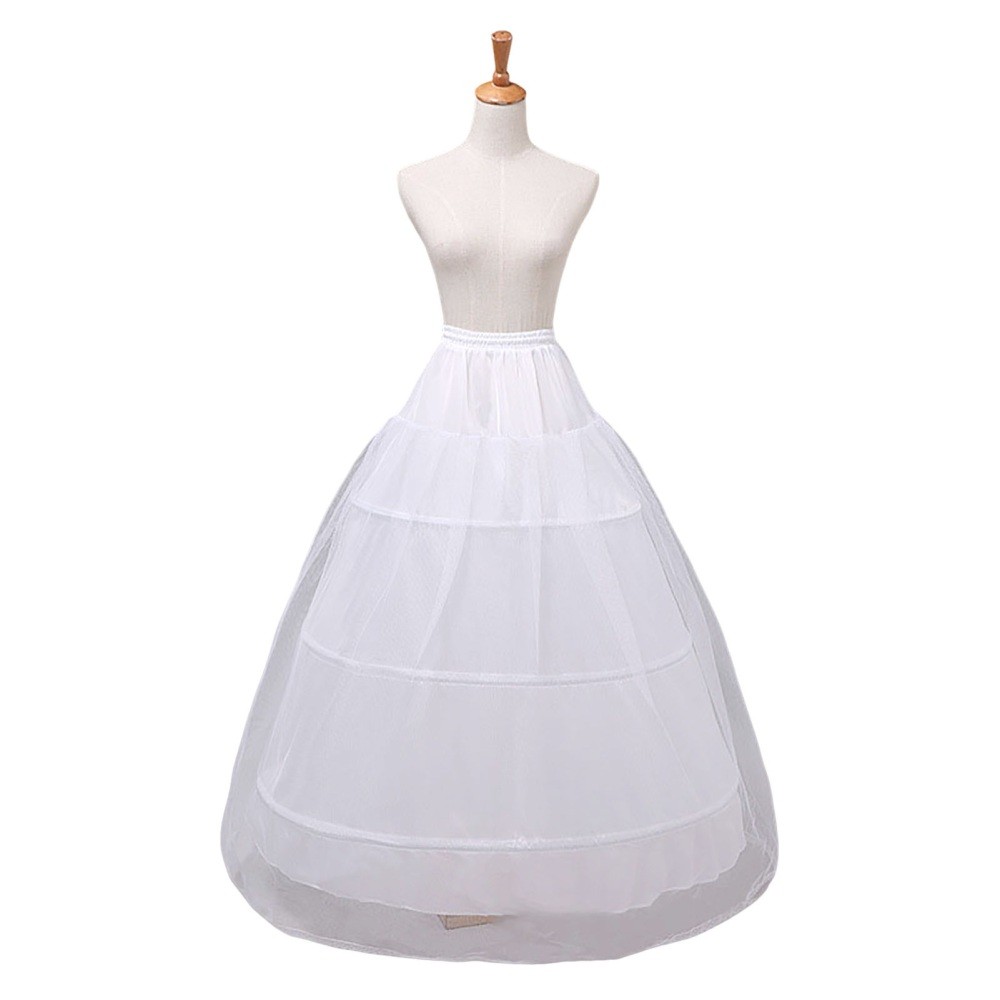 Wedding Crinoline Petticoat with Stiff Tulle 3-Hoop Steel Frame for Full Skirt