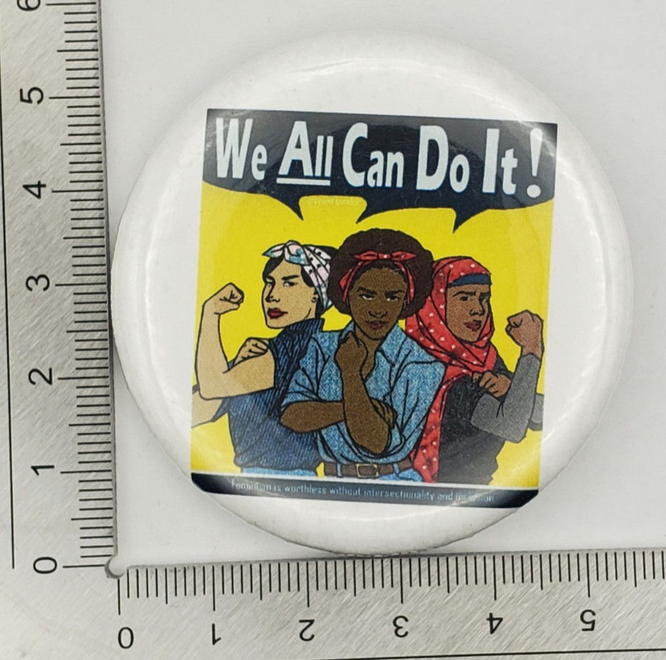Rosie the Riveter We All Can Do It Feminist Equality Pinback Button