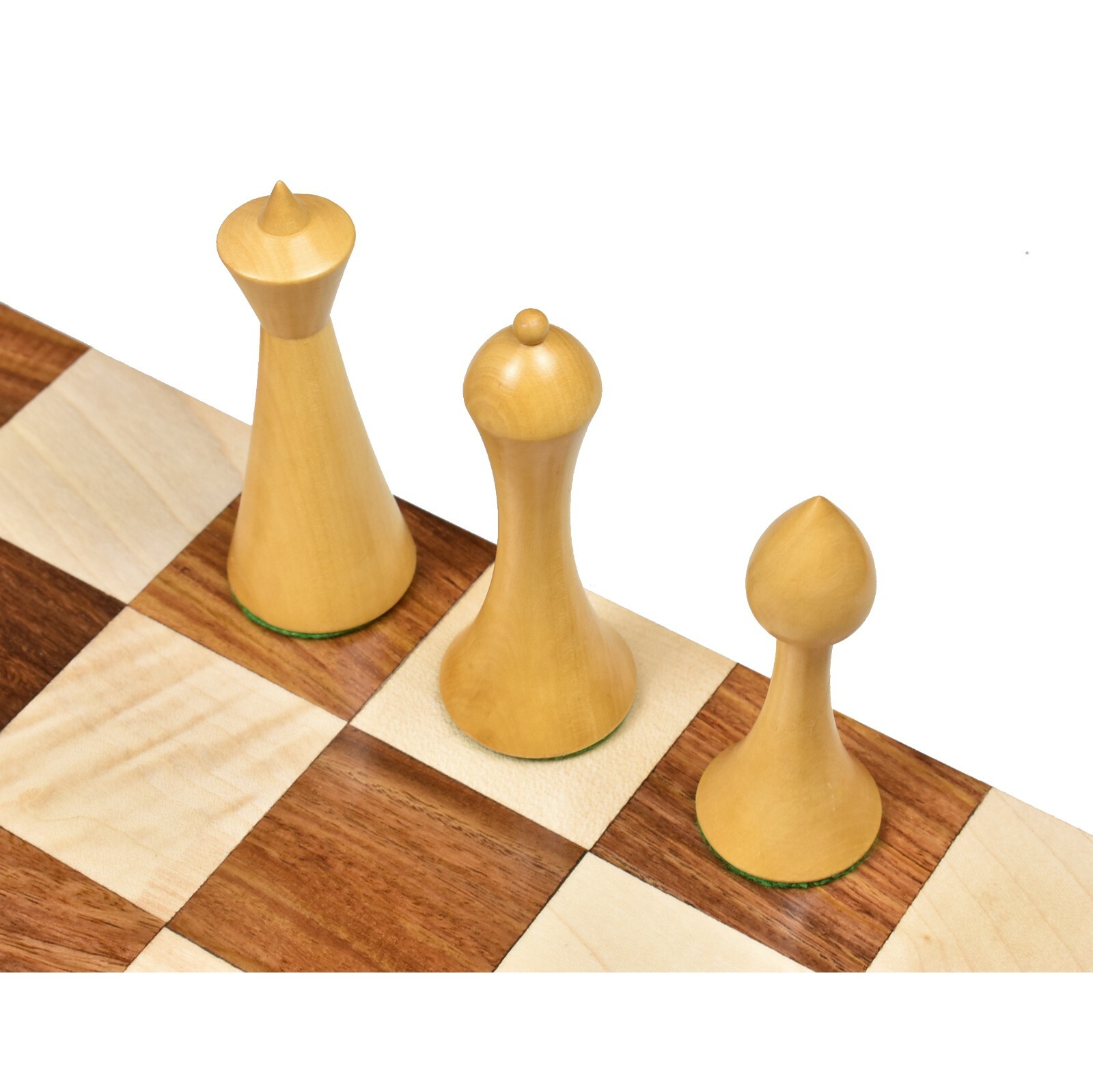 3.6" Herman Ohme Minimalist Chess Pieces Only set- Weighted Golden Rosewood