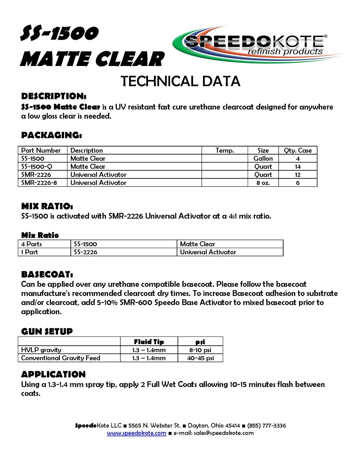 Acrylic 2K Urethane Matte Low Gloss Satin Clear Coat, QUART kit with Activator