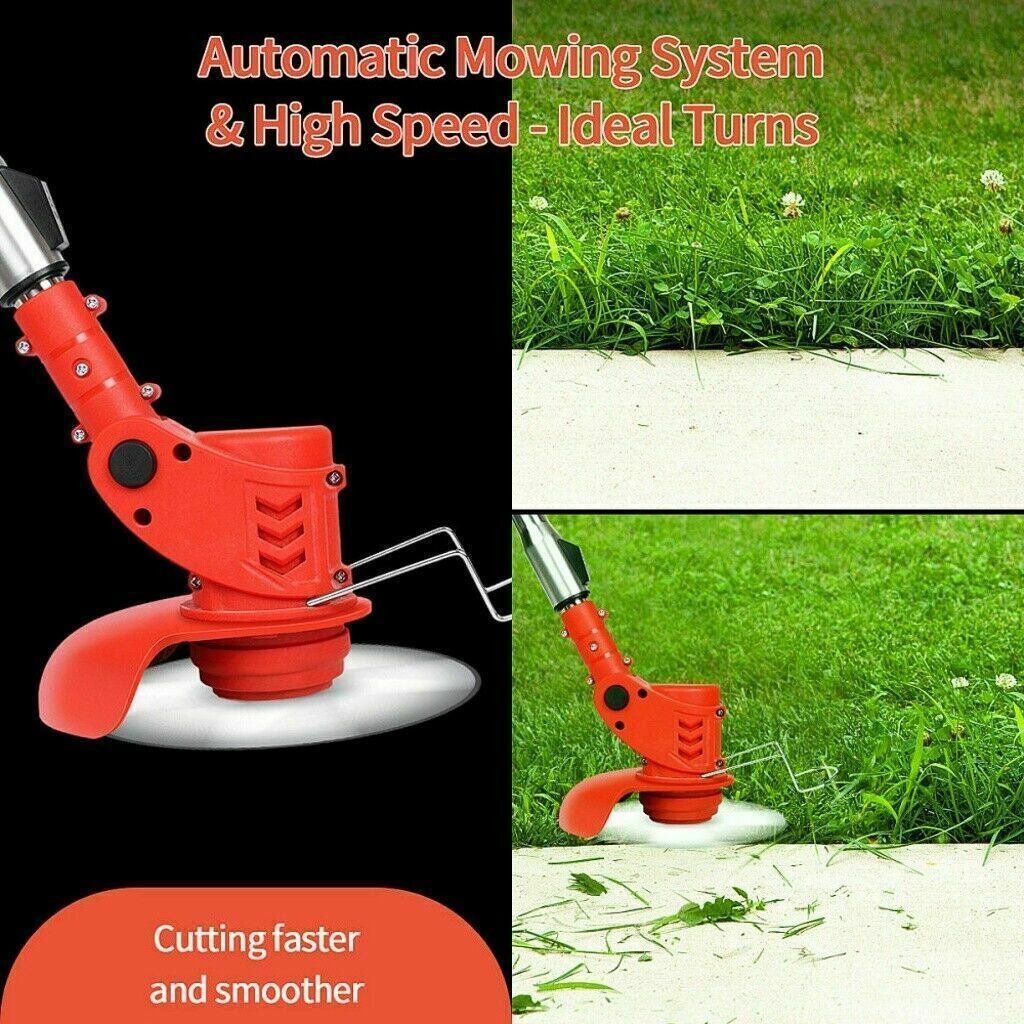 Electric Cordless Grass String Trimmer Lawn Edger Weed Wacker Cutter + 2 Battery