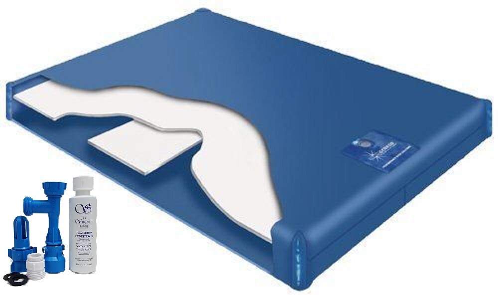 CAL KING 65% TETHERED WAVELESS MID BODY SUPPORT WATERBED MATTRESS BUNDLES
