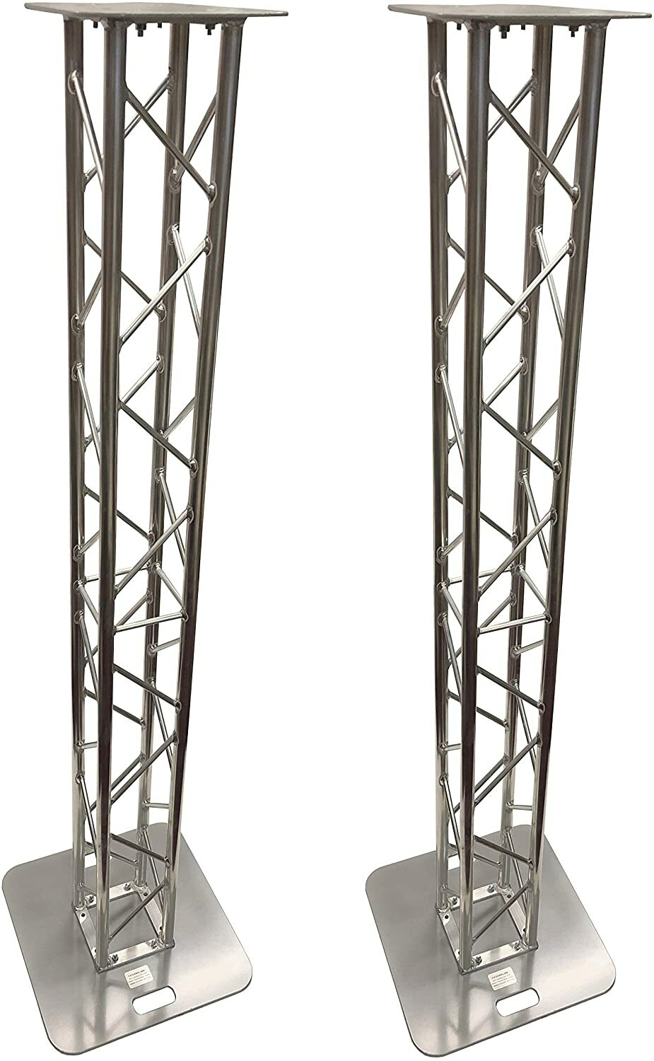 2 DJ Lighting 6.56 ft Bolted Aluminum 8"x8" Truss Light Weight Dual Totem System