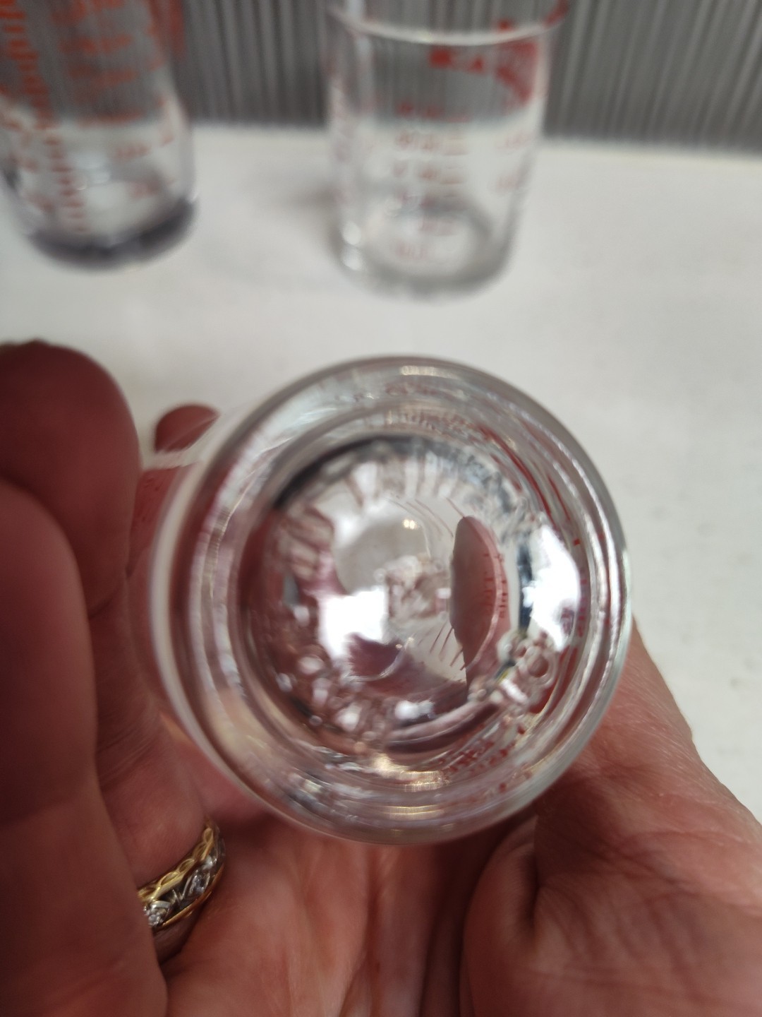 Lot of Measuring Glasses 2 - 1.5 oz, 2.6 oz, 4 oz, and 5 oz Anchor Hocking Gemco