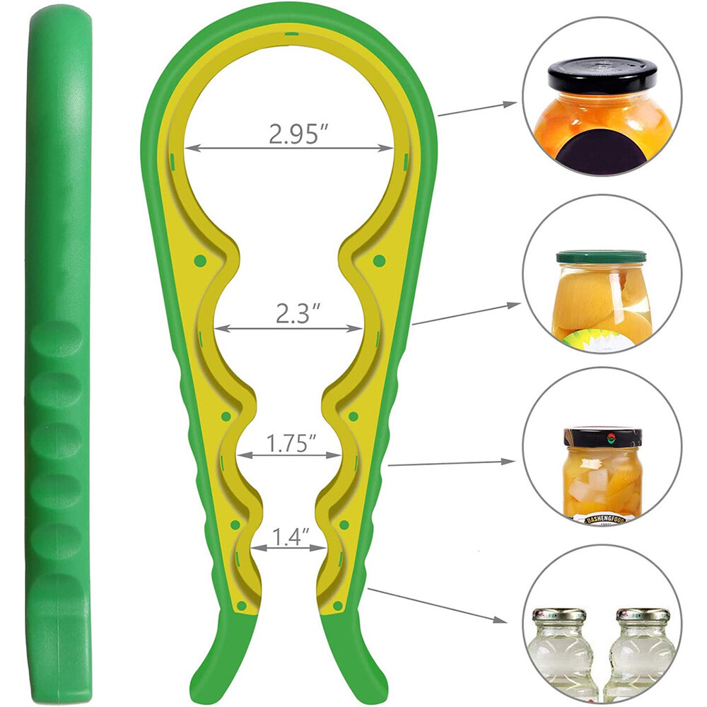 2 pcs Jar Opener Tool Multi Function 6 in 1 Easy to Use Jar Can Bottle Opener