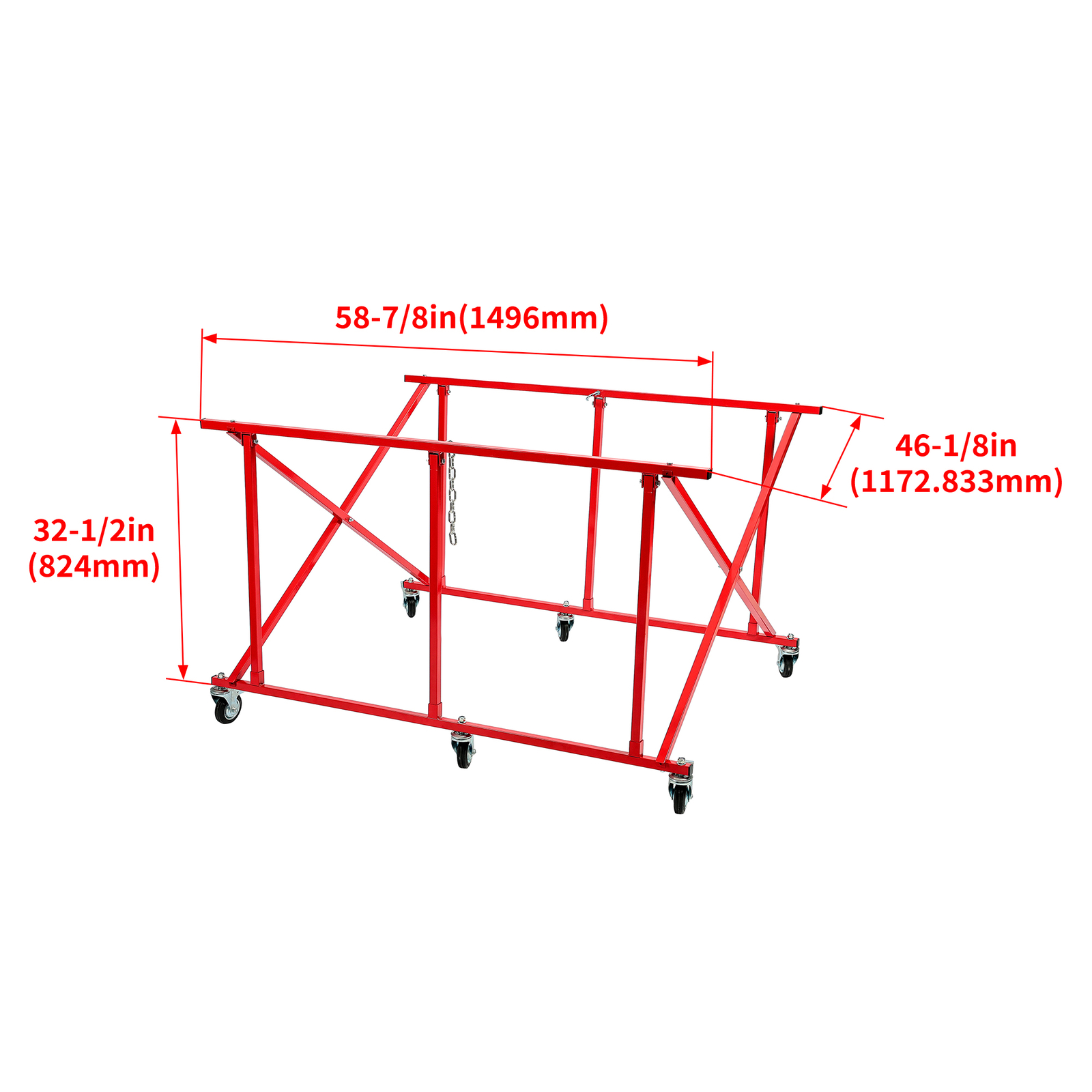 Pickup Bed Dolly - Easily Fold Large Auto Body Truck Bed Cart 800 lbs Capacity